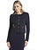 LUISA SPAGNOLI SETPRIJS: Rok + blazer jas met bruine details donker BLAUW