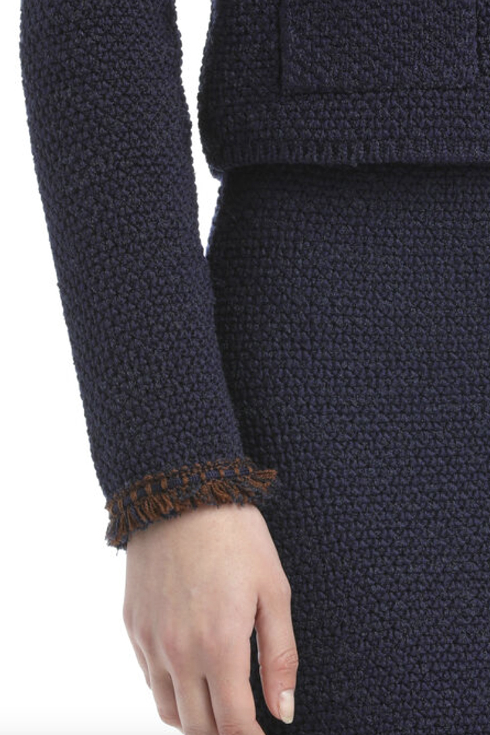 LUISA SPAGNOLI Luisa Spagnoli Minestra wollen blazer jas met gekleurde details DONKER BLAUW