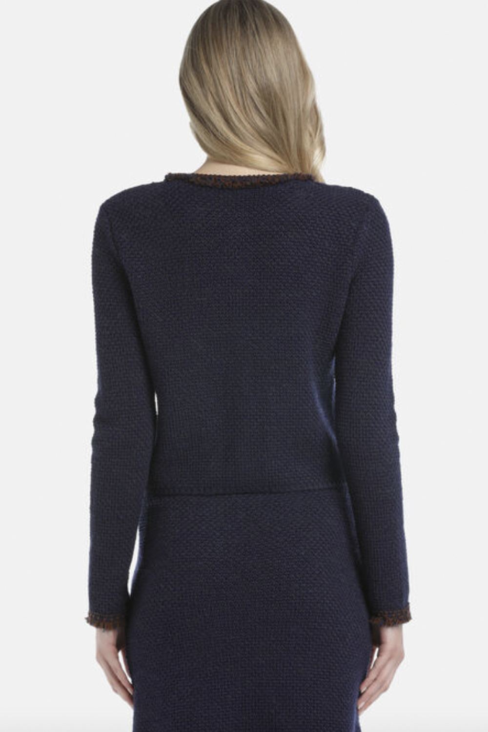 LUISA SPAGNOLI Luisa Spagnoli Minestra wollen blazer jas met gekleurde details DONKER BLAUW