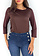 RINASCIMENTO Rinascimento top halflange mouw stretch kwaliteit chocoladebruin / BRUIN