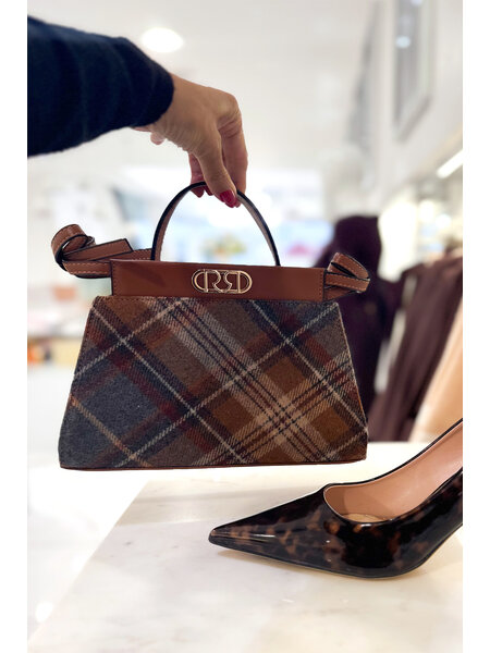 RINASCIMENTO Rinascimento crossbody bag in check print BROWN