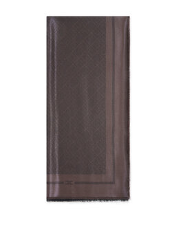 ELISABETTA FRANCHI Elisabetta Franchi scarf with logo print coffee / BROWN