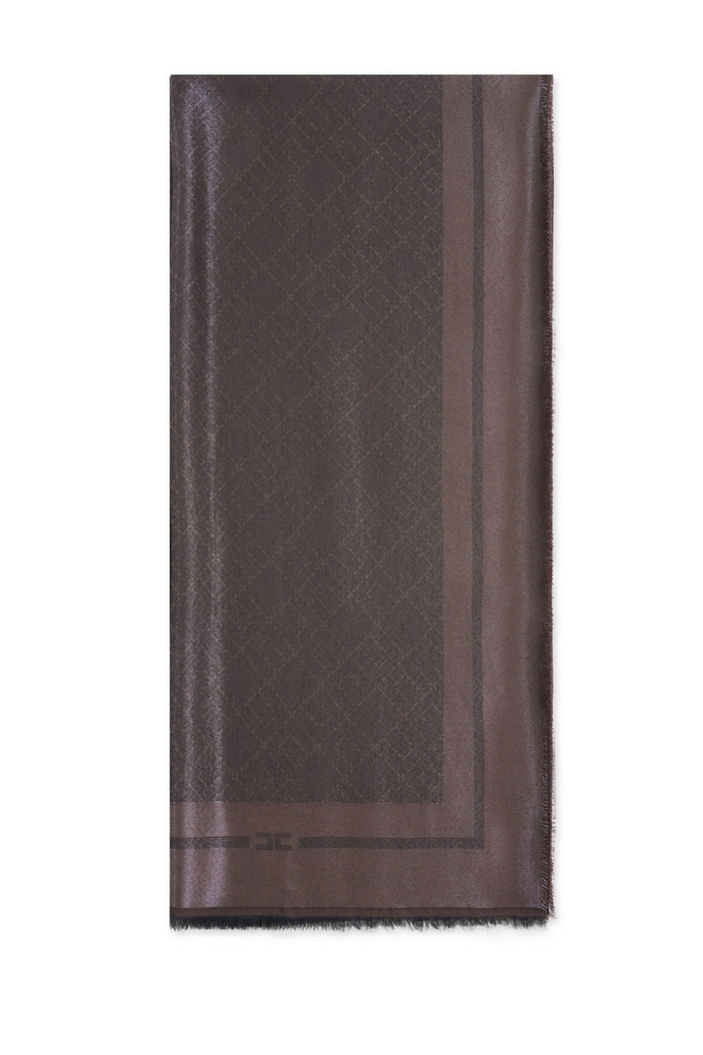 ELISABETTA FRANCHI Elisabetta Franchi scarf with logo print coffee / BROWN