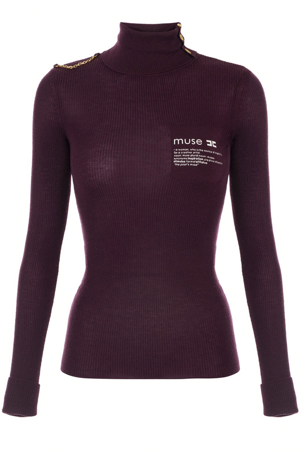 ELISABETTA FRANCHI Elisabetta Franchi coltrui met tekst op borst Merlot / BORDEAUXROOD