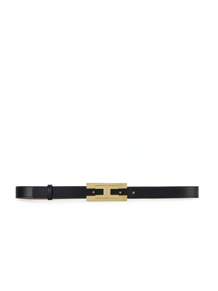 ELISABETTA FRANCHI Elisabetta Franchi belt with gold logo Nero / BLACK