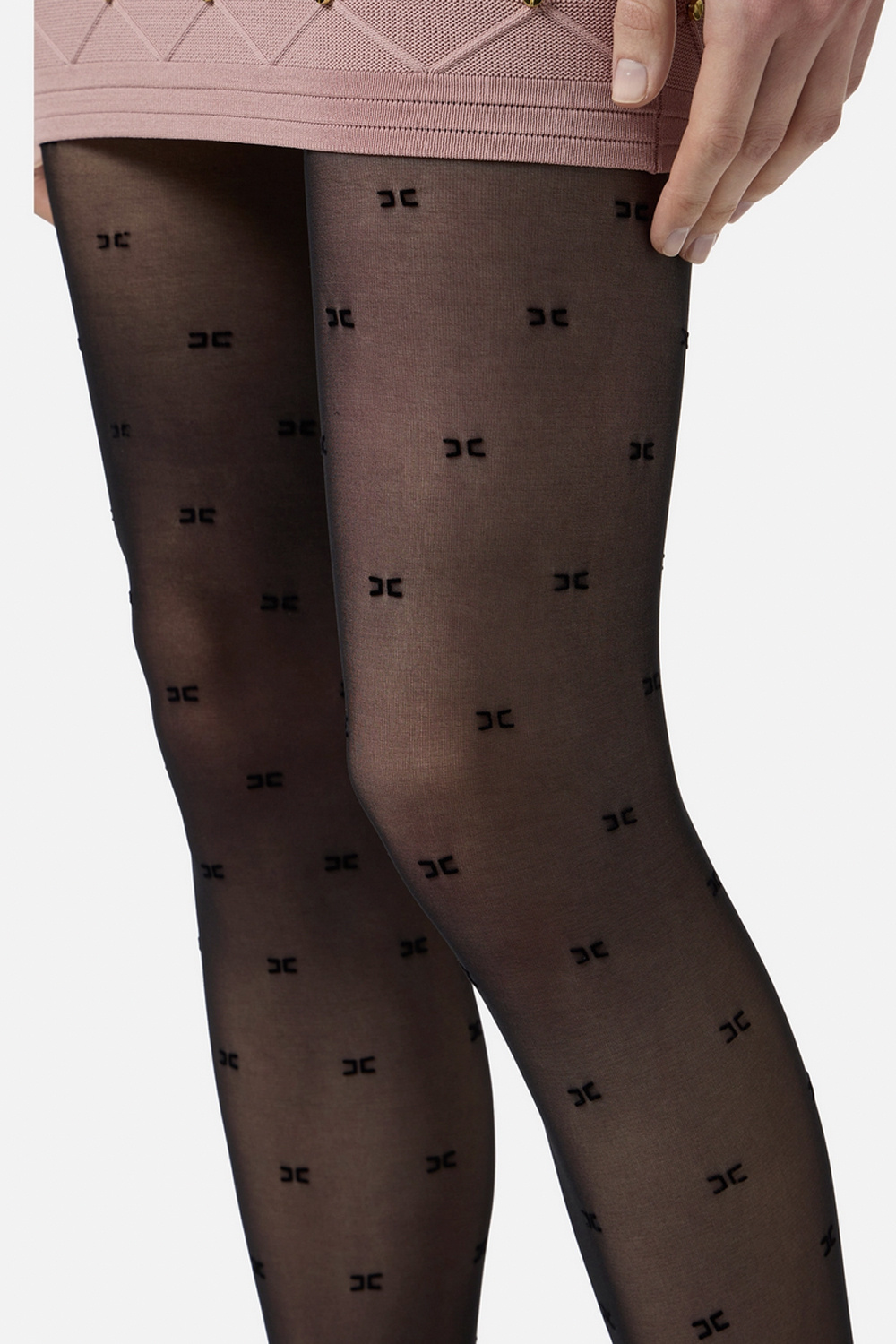 ELISABETTA FRANCHI Elisabetta Franchi panty met klein logo allover Nero / ZWART