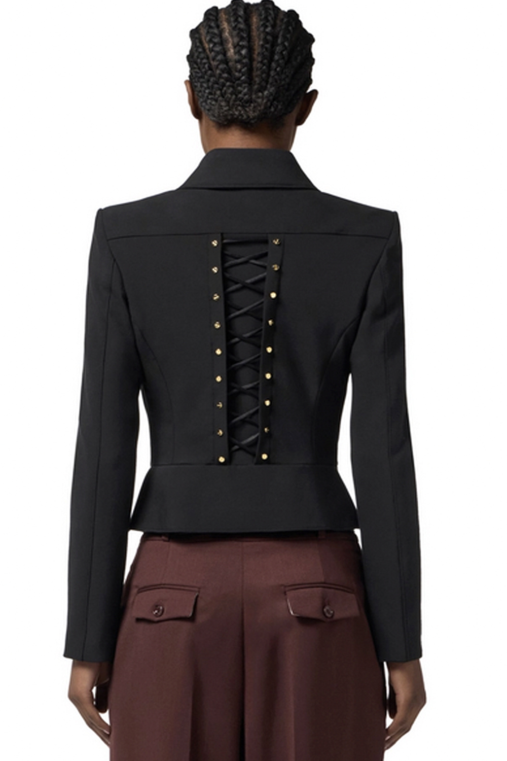 ELISABETTA FRANCHI Elisabetta Franchi blazer jacket with collar in stretch fabric and double row of buttons Nero / BLACK