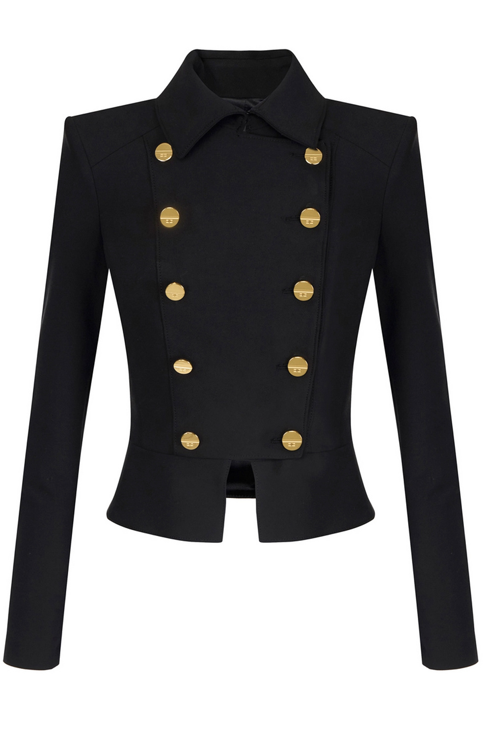 ELISABETTA FRANCHI Elisabetta Franchi blazer jacket with collar in stretch fabric and double row of buttons Nero / BLACK