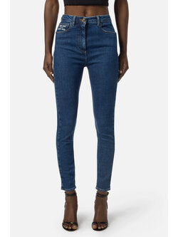 ELISABETTA FRANCHI Elisabetta Franchi jeans met logo in taille Denim / BLAUW
