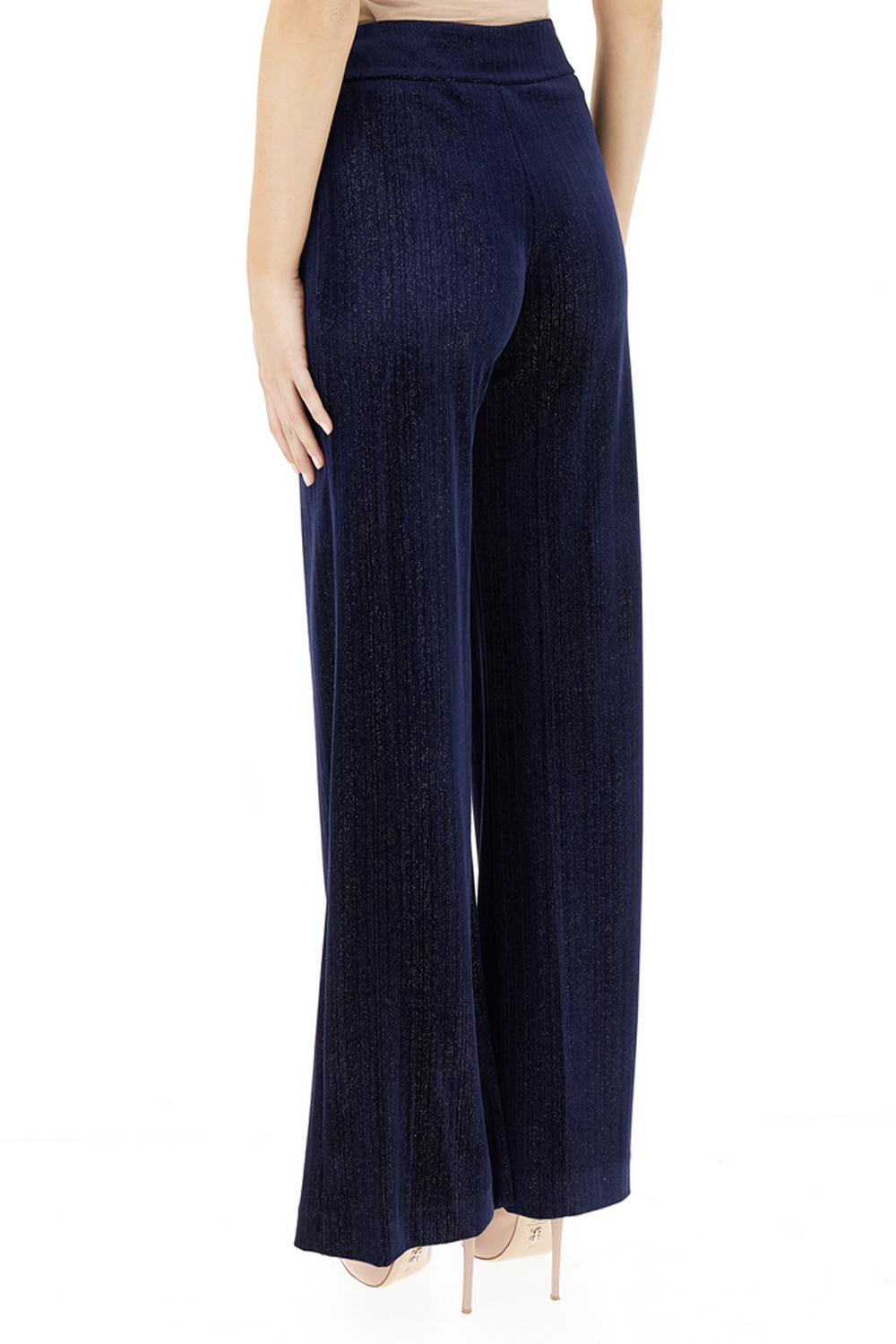 RINASCIMENTO Rinascimento soepel vallende pantalon / broek fluwelen stof DONKER BLAUW