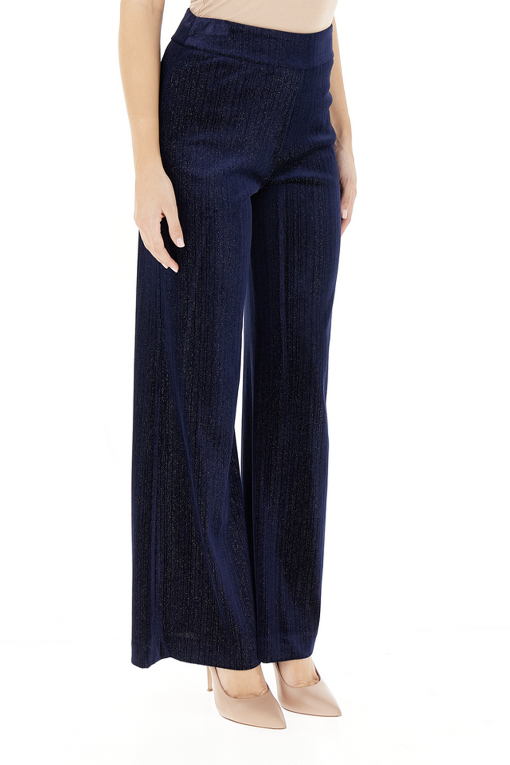 RINASCIMENTO Rinascimento soepel vallende pantalon / broek fluwelen stof DONKER BLAUW