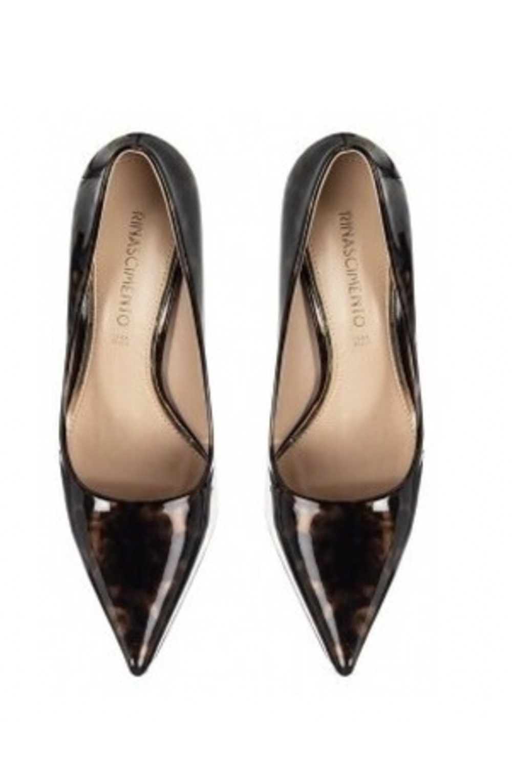 RINASCIMENTO Rinascimento lak pump in animal print zwart  met BRUIN