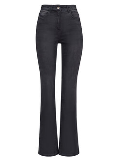 PATRIZIA PEPE Patrizia pepe flared jeans strech met zilveren logo GRIJS / ZWART (valt een maat groter)