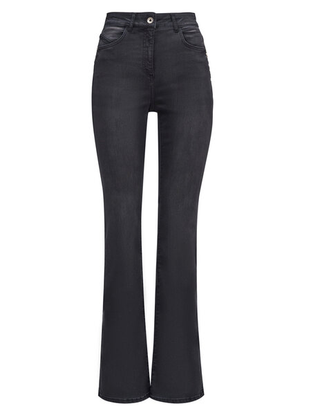 PATRIZIA PEPE Patrizia Pepe flared stretch jeans with silver logo GREY / BLACK