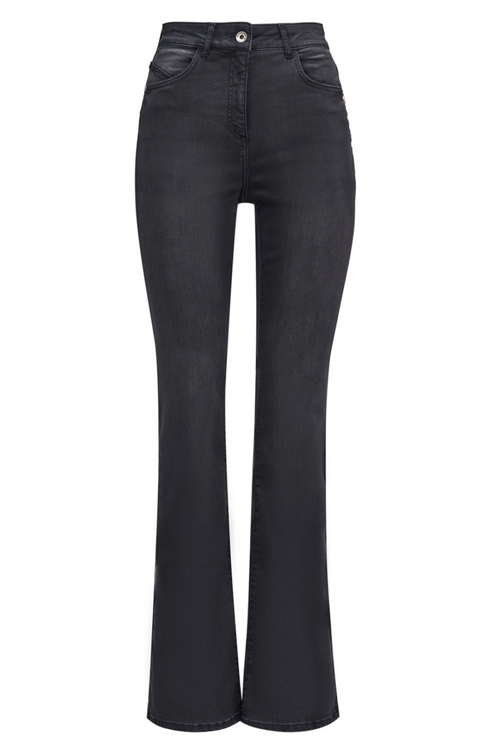 PATRIZIA PEPE Patrizia Pepe flared stretch jeans with silver logo GREY / BLACK