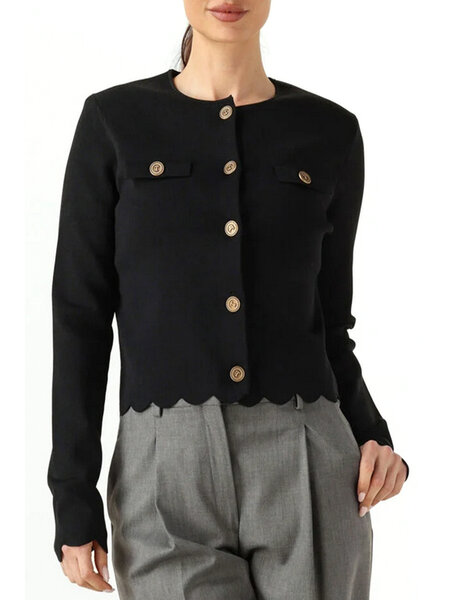 TWINSET Twinset jumper/cardigan with luxurious gold buttons BLACK