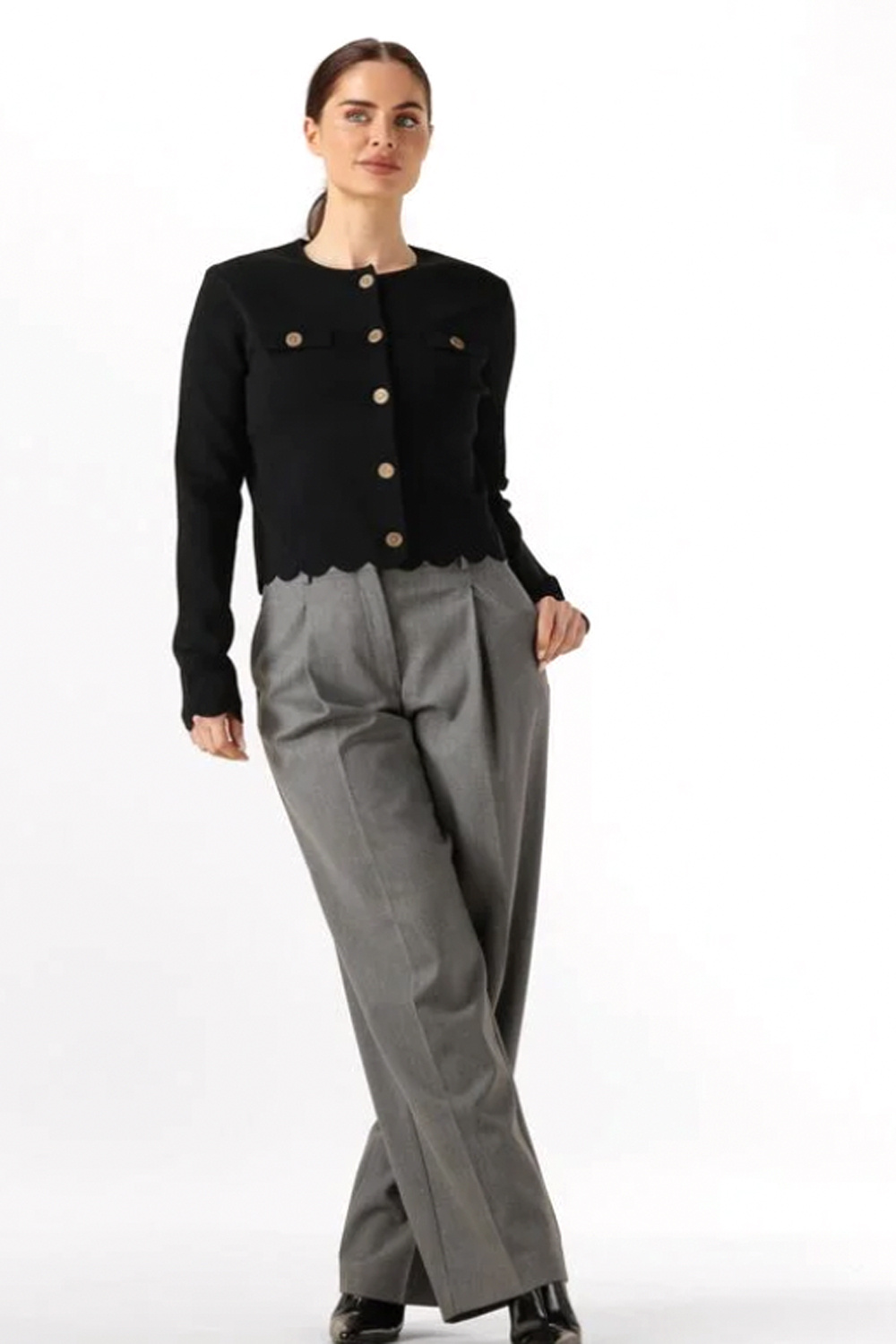 TWINSET Twinset jumper/cardigan with luxurious gold buttons BLACK