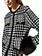 TWINSET Twinset knitted coat/cardigan in pied de poule pattern with detachable faux fur details BLACK