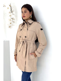PEUTEREY Peuterey Trench coat with belt and logo on sleeve BEIGE