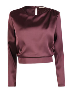 RINASCIMENTO Rinascimento blouse in satijn look BORDEAUXROOD