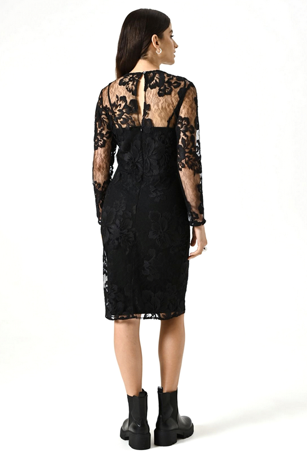 RINASCIMENTO Rinascimento dress in lace and corset detail BLACK