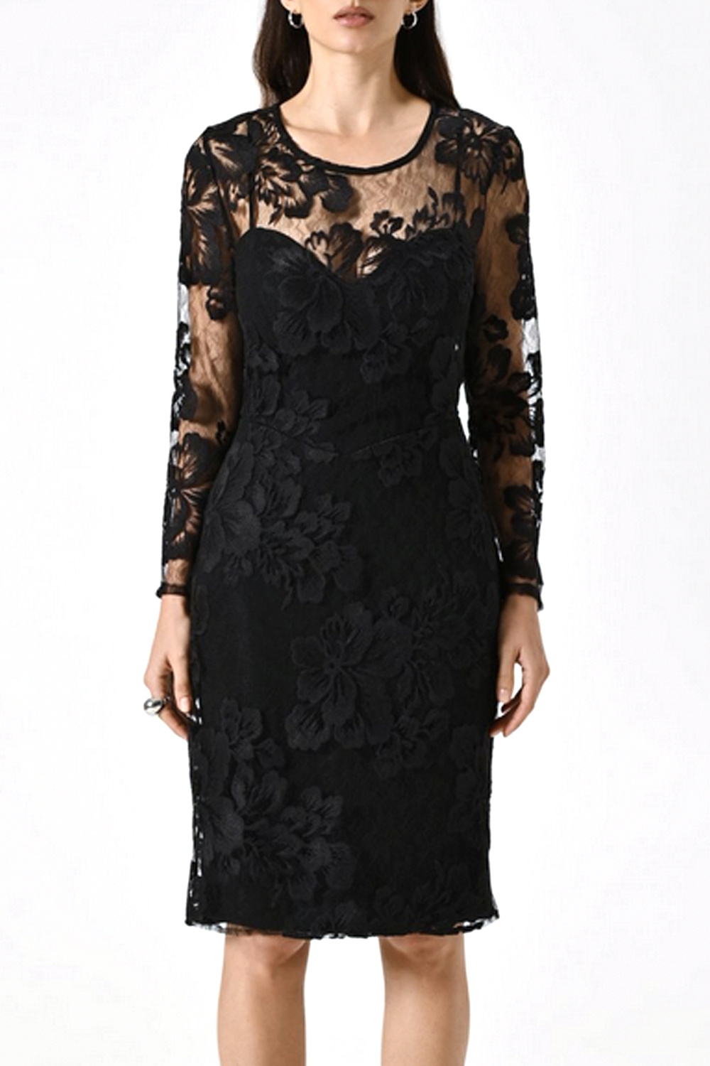 RINASCIMENTO Rinascimento dress in lace and corset detail BLACK