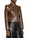 PATRIZIA PEPE Patrizia Pepe leather jacket with silver zipper Cognac BROWN
