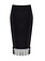 RINASCIMENTO Rinascimento tube skirt with elegant fringes BLACK
