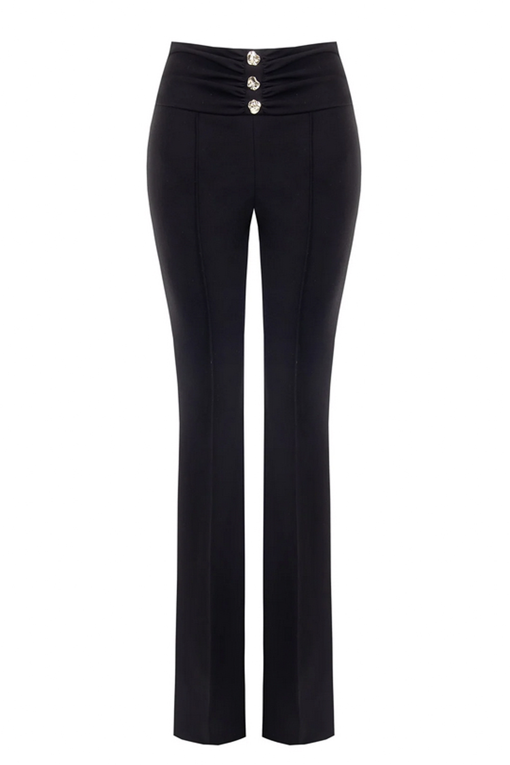 RINASCIMENTO Rinascimento Rechte pantalon met knopen aan voorzijde ZWART