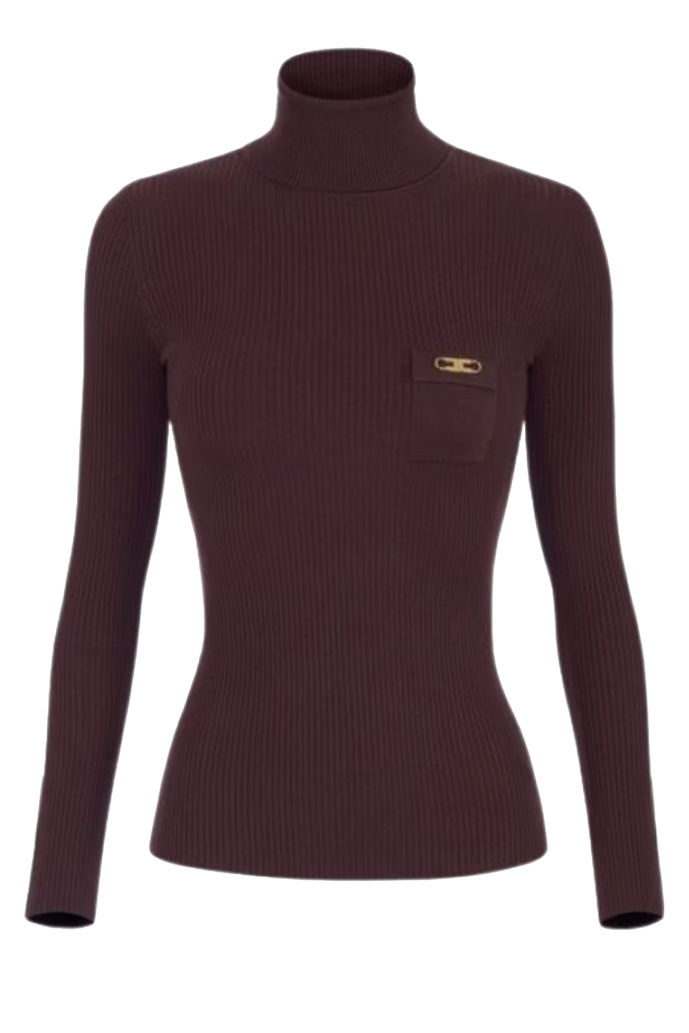 ELISABETTA FRANCHI Elisabetta Franchi turtleneck with breast pocket Merlot Bordeaux RED