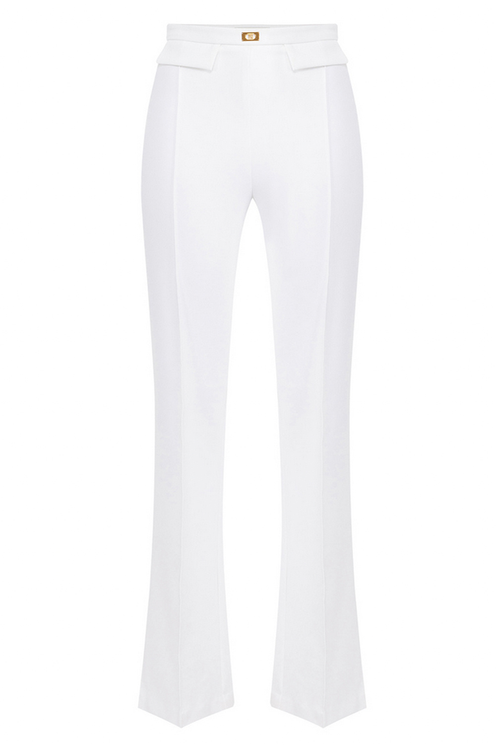ELISABETTA FRANCHI Elisabetta Franchi flaired pants with clasps Burro / cream WHITE