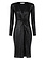 RINASCIMENTO Rinascimento Draped dress with V-neck in glitter fabric BLACK