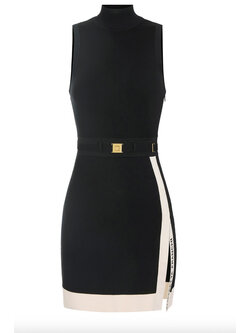 ELISABETTA FRANCHI Elisabetta Franchi sleeveless dress in white with BLACK