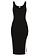 ELISABETTA FRANCHI Elisabetta Franchi long sleeveless dress with white side piping BLACK