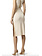 ELISABETTA FRANCHI Elisabetta Franchi long skirt with belt and white side piping TAUPE / BEIGE