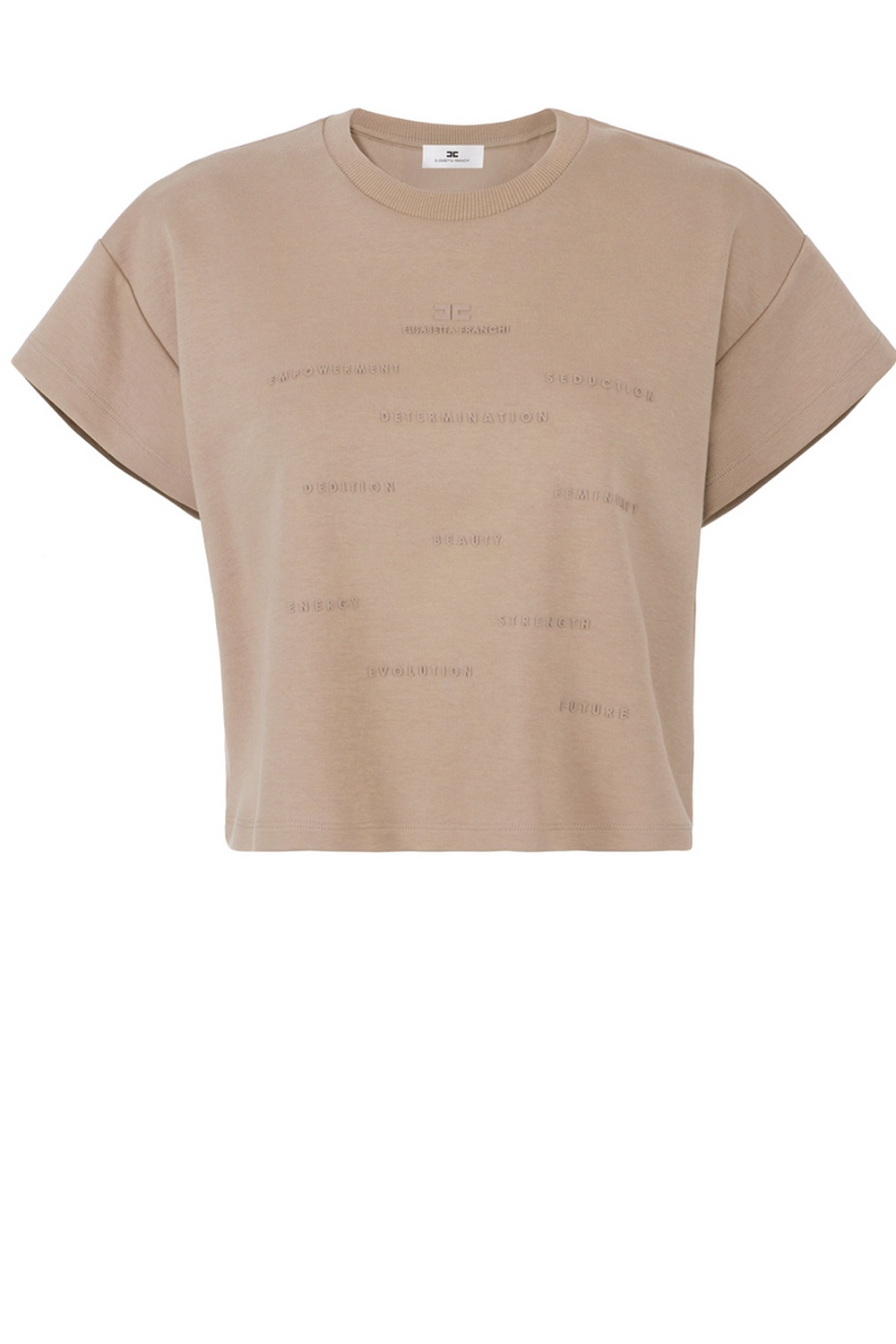 ELISABETTA FRANCHI Elisabetta Franchi T-shirt with lettering TAUPE / BEIGE