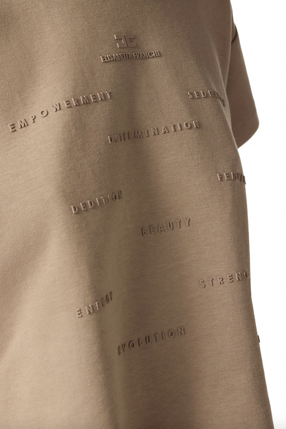 ELISABETTA FRANCHI Elisabetta Franchi T-shirt with lettering TAUPE / BEIGE