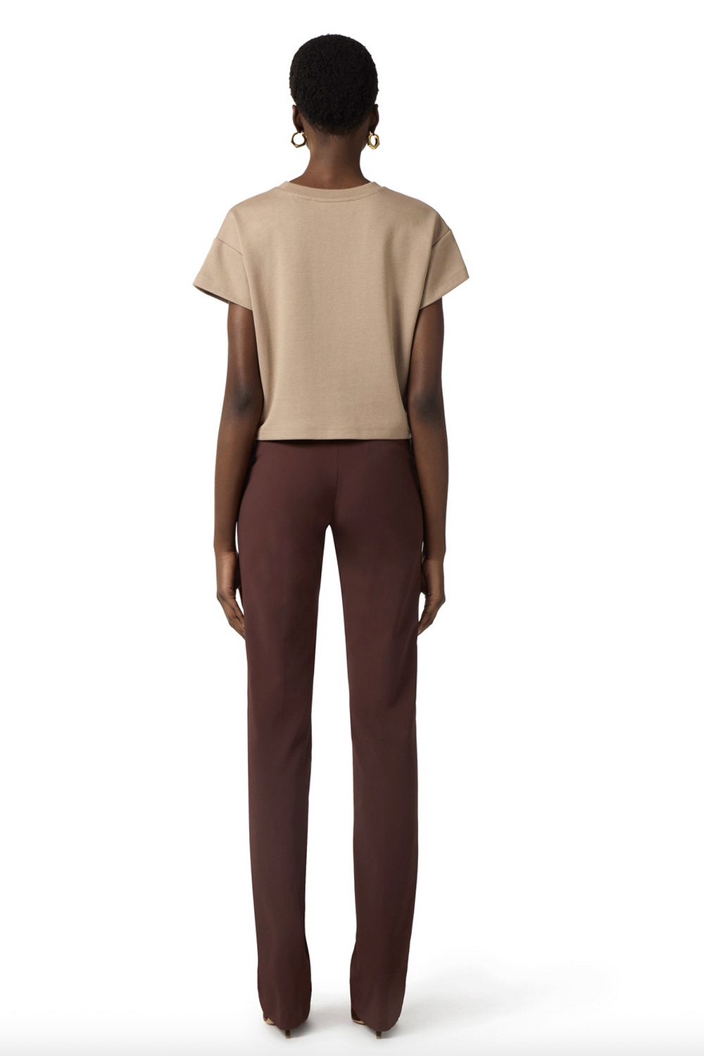 ELISABETTA FRANCHI Elisabetta Franchi T-shirt with lettering TAUPE / BEIGE