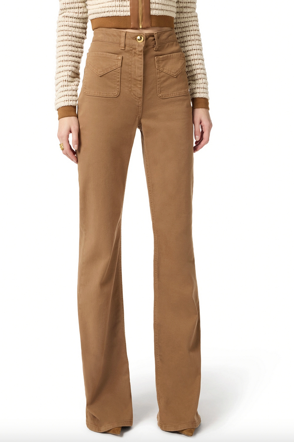 ELISABETTA FRANCHI Elisabetta Franchi flared jeans with pockets Daino / soft BROWN