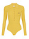 ELISABETTA FRANCHI Elisabetta Franchi body lange mouw met goude knopen oker GEEL