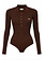ELISABETTA FRANCHI Elisabetta Franchi body lange mouw met goude knopen BRUIN