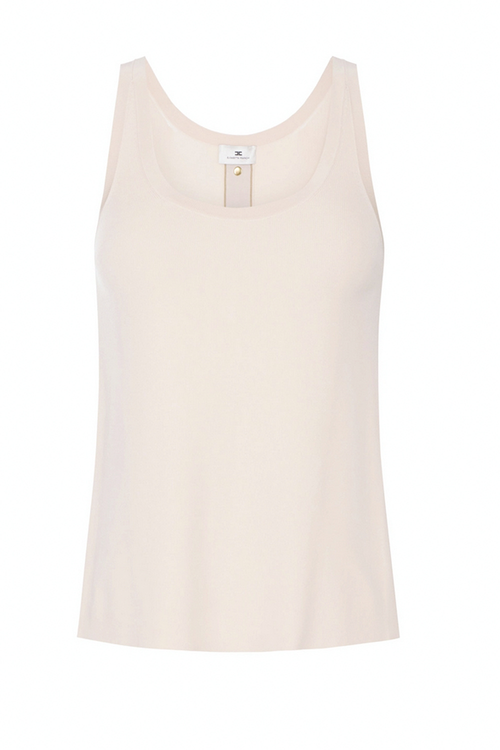 ELISABETTA FRANCHI Elisabetta Franchi tank top with white back trim, buttons and logo TAUPE / NUDE