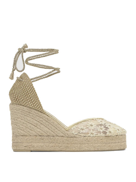 CASTANER Castaner Espadrilles Clair mit Blumenmuster, cremefarben mit GOLD