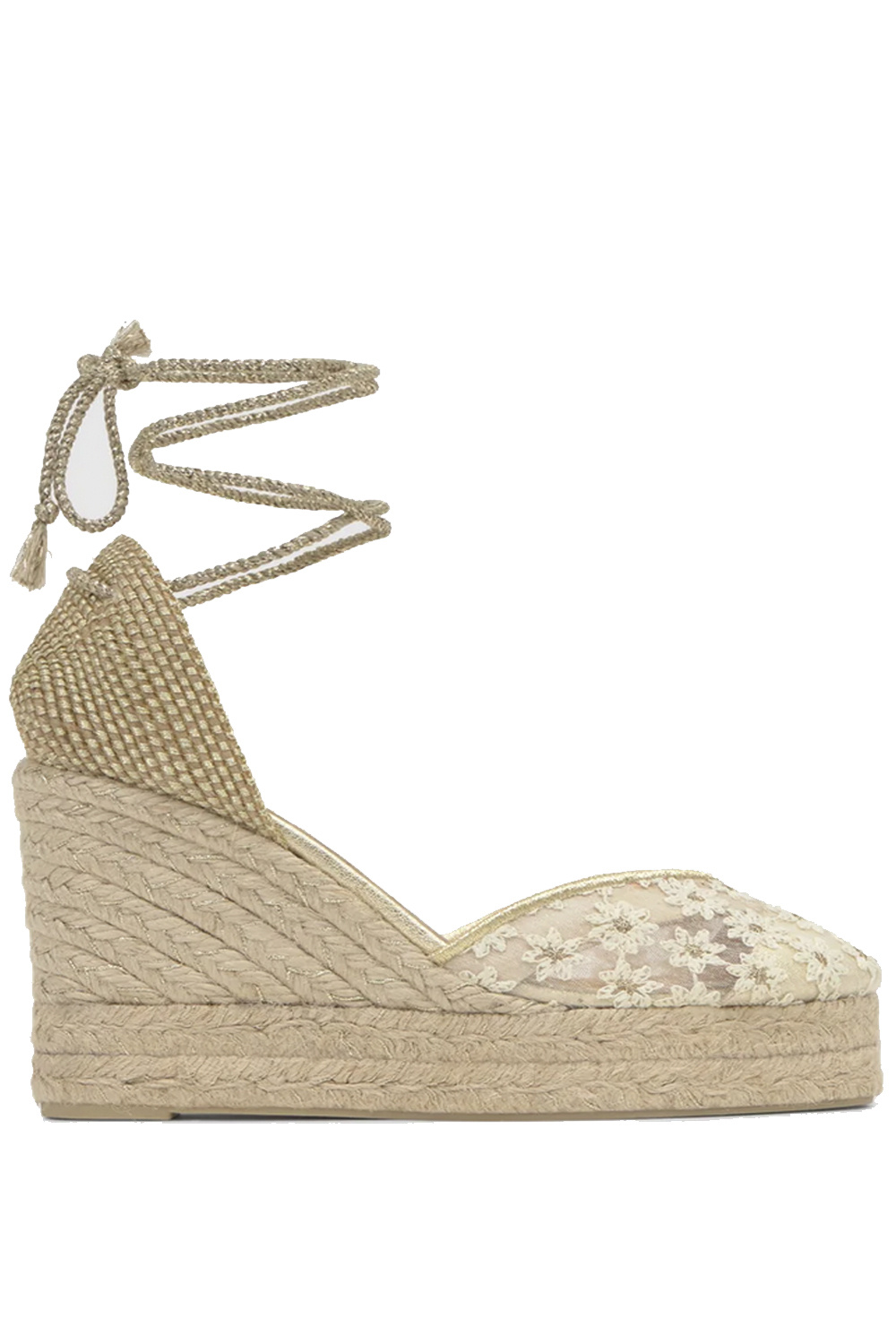 CASTANER Castaner espadrilles Clair with floral motif, off-white with gold