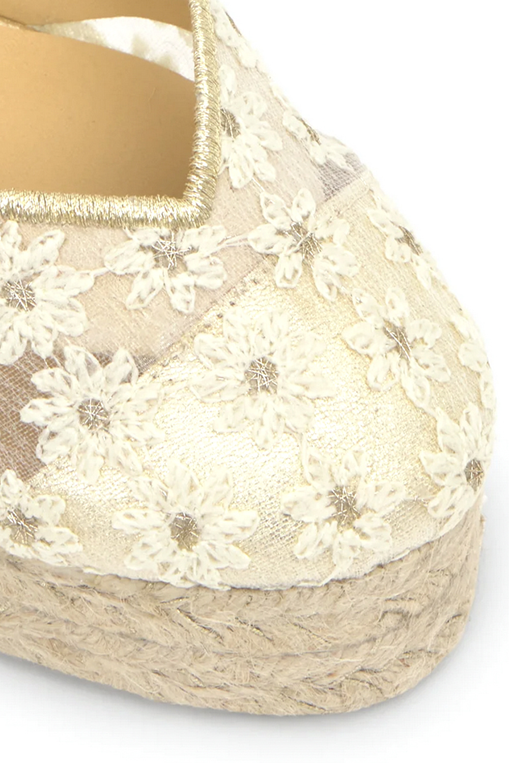 CASTANER Castaner espadrilles Clair with floral motif, off-white with gold