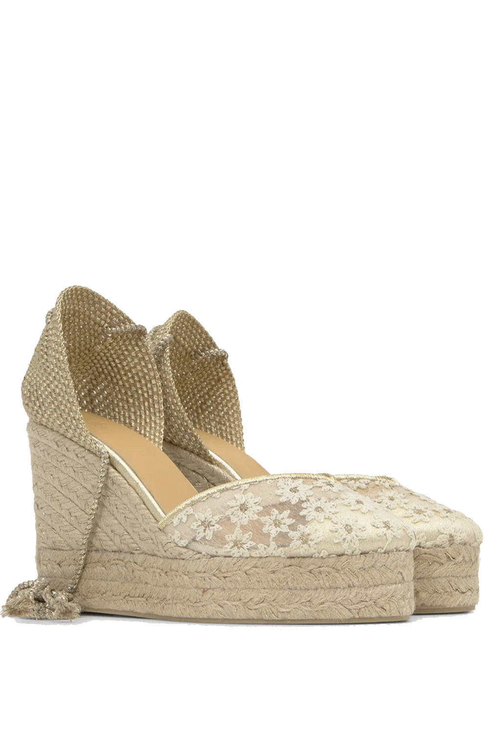 CASTANER Castaner espadrilles Clair with floral motif, off-white with gold