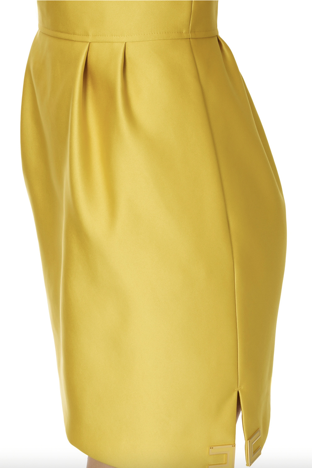 ELISABETTA FRANCHI Elisabetta Franchi dress in duchesse with gold logo in fabric YELLOW