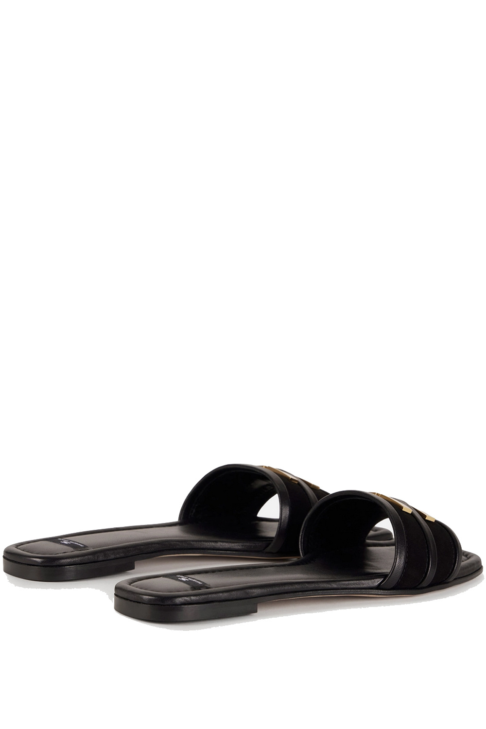 ELISABETTA FRANCHI Flat sandals with Elisabetta Franchi logo in BLACK