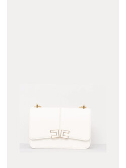 ELISABETTA FRANCHI Elisabetta Franchi schoudertas / tas met logo detail nudo / WIT