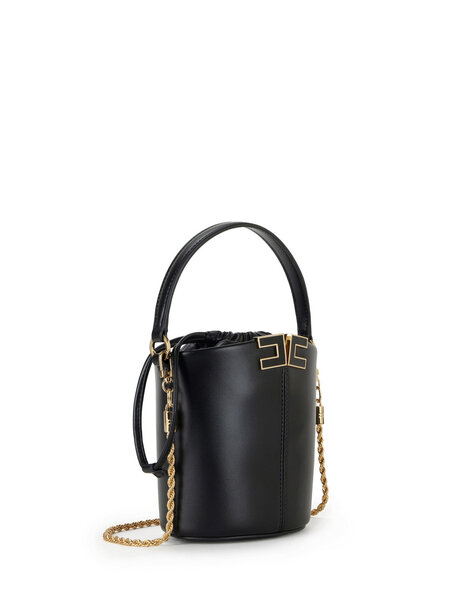 ELISABETTA FRANCHI Elisabetta Franchi Bucket bag / handbag with logo details BLACK